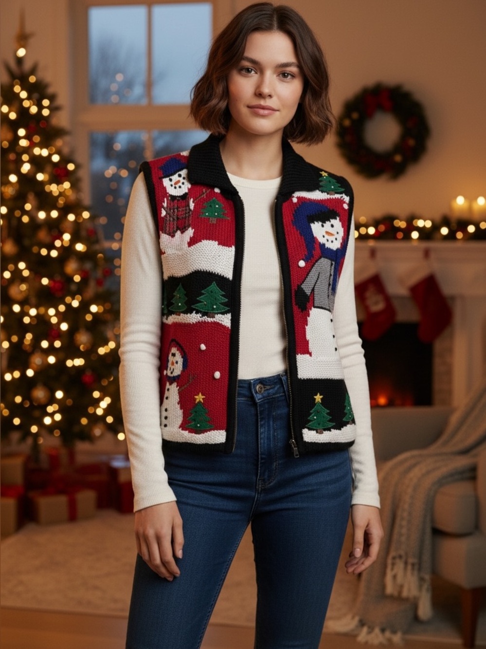 Bechamel Vintage Christmas Sweater Vest (SWV)